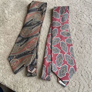 Christian Dior Monsieur (Set of Two) All Silk Ties - Fabric Woven in Italy Made